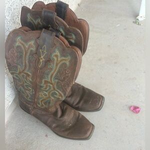 JUSTIN WOMEN'S 12" SQUARE TOE STAMPEDE WESTERN BOOTS Size 9.5